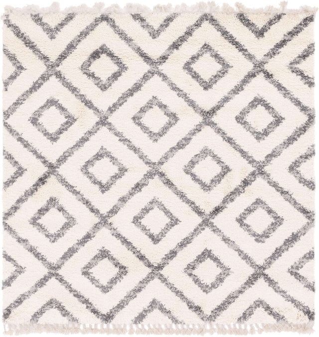 Ivory 8' x 8' Hygge Shag Square Area Rug Thick Soft Touch Fluffy & Plush Shaggy Pile 100% Polypropylene With Jute Backing Modern Carpet for Sale at Rug Engine