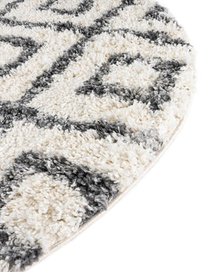 Ivory 5' x 5' Hygge Shag Round Area Rug Thick Soft Touch Fluffy & Plush Shaggy Pile 100% Polypropylene With Jute Backing Modern Carpet for Sale at Rug Engine