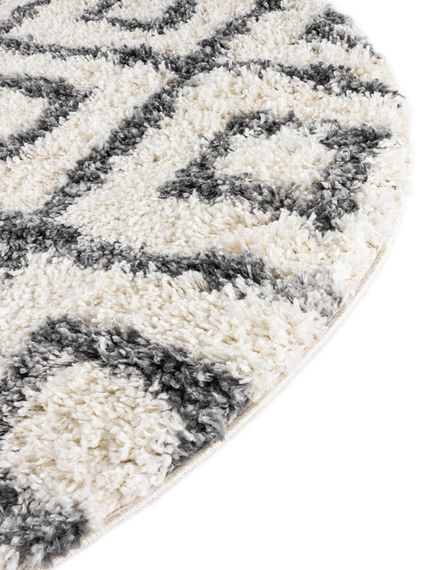 Ivory 5' x 5' Hygge Shag Round Area Rug Thick Soft Touch Fluffy & Plush Shaggy Pile 100% Polypropylene With Jute Backing Modern Carpet for Sale at Rug Engine