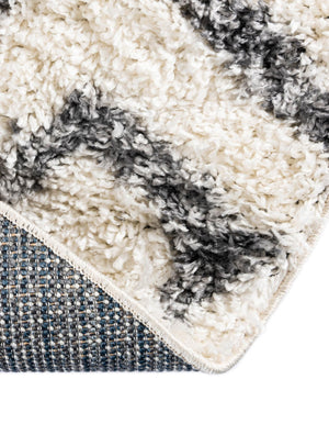 Ivory 5' x 5' Hygge Shag Round Area Rug Thick Soft Touch Fluffy & Plush Shaggy Pile 100% Polypropylene With Jute Backing Modern Carpet for Sale at Rug Engine