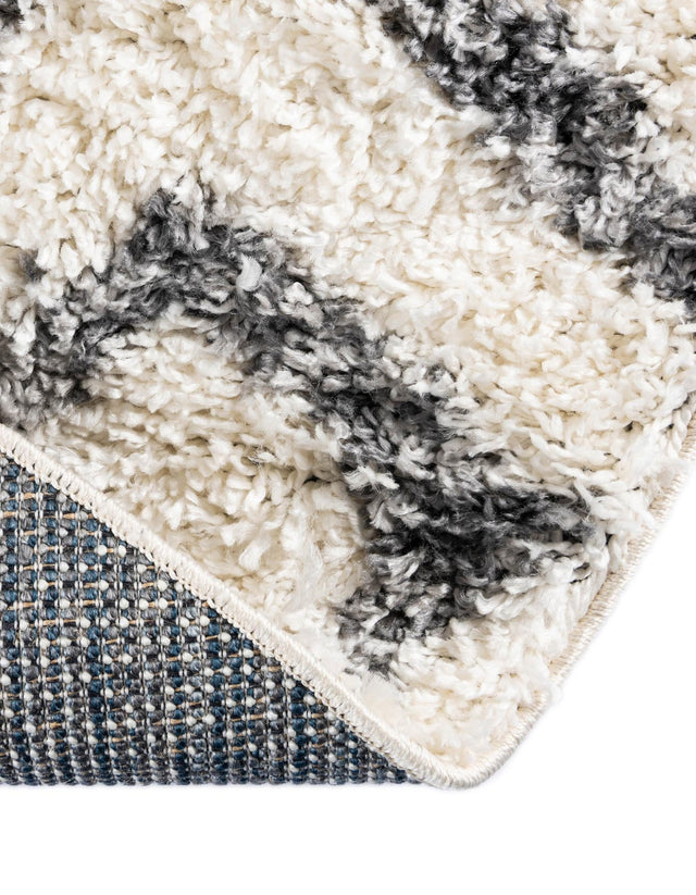 Ivory 5' x 5' Hygge Shag Round Area Rug Thick Soft Touch Fluffy & Plush Shaggy Pile 100% Polypropylene With Jute Backing Modern Carpet for Sale at Rug Engine