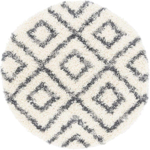 Ivory 3' 3 x 3' 3 Hygge Shag Round Area Rug Thick Soft Touch Fluffy & Plush Shaggy Pile 100% Polypropylene With Jute Backing Modern Carpet for Sale at Rug Engine