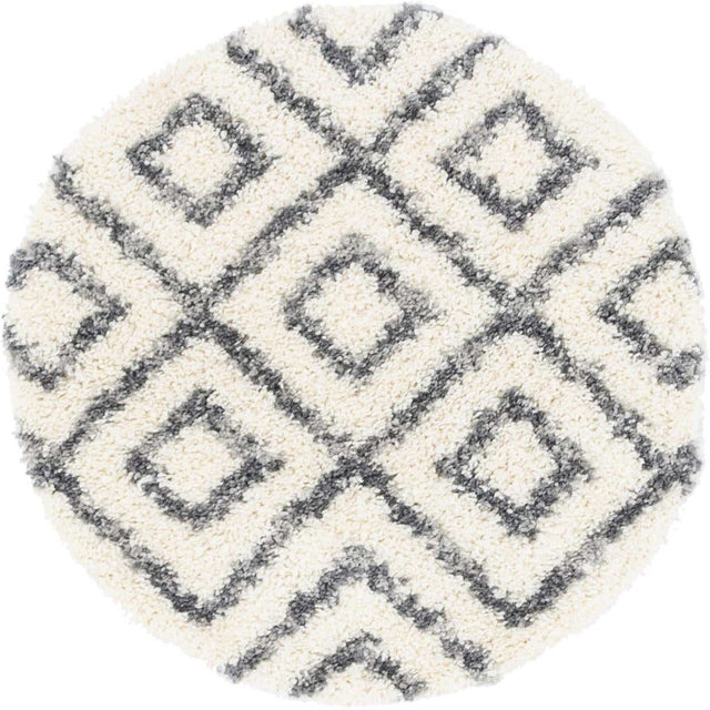 Ivory 3' 3 x 3' 3 Hygge Shag Round Area Rug Thick Soft Touch Fluffy & Plush Shaggy Pile 100% Polypropylene With Jute Backing Modern Carpet for Sale at Rug Engine