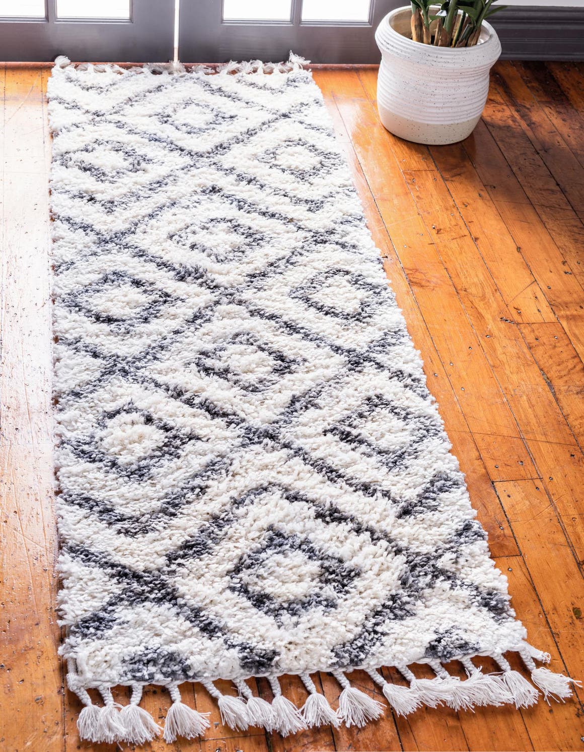 Ivory 2' 2 x 6' 1 Hygge Shag Runner Area Rug Thick Soft Touch Fluffy & Plush Shaggy Pile 100% Polypropylene With Jute Backing Modern Carpet for Sale at Rug Engine