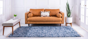 Blue 8' x 10' Hygge Shag Rectangle Area Rug Thick Soft Touch Fluffy & Plush Shaggy Pile 100% Polypropylene With Jute Backing Modern Carpet for Sale at Rug Engine