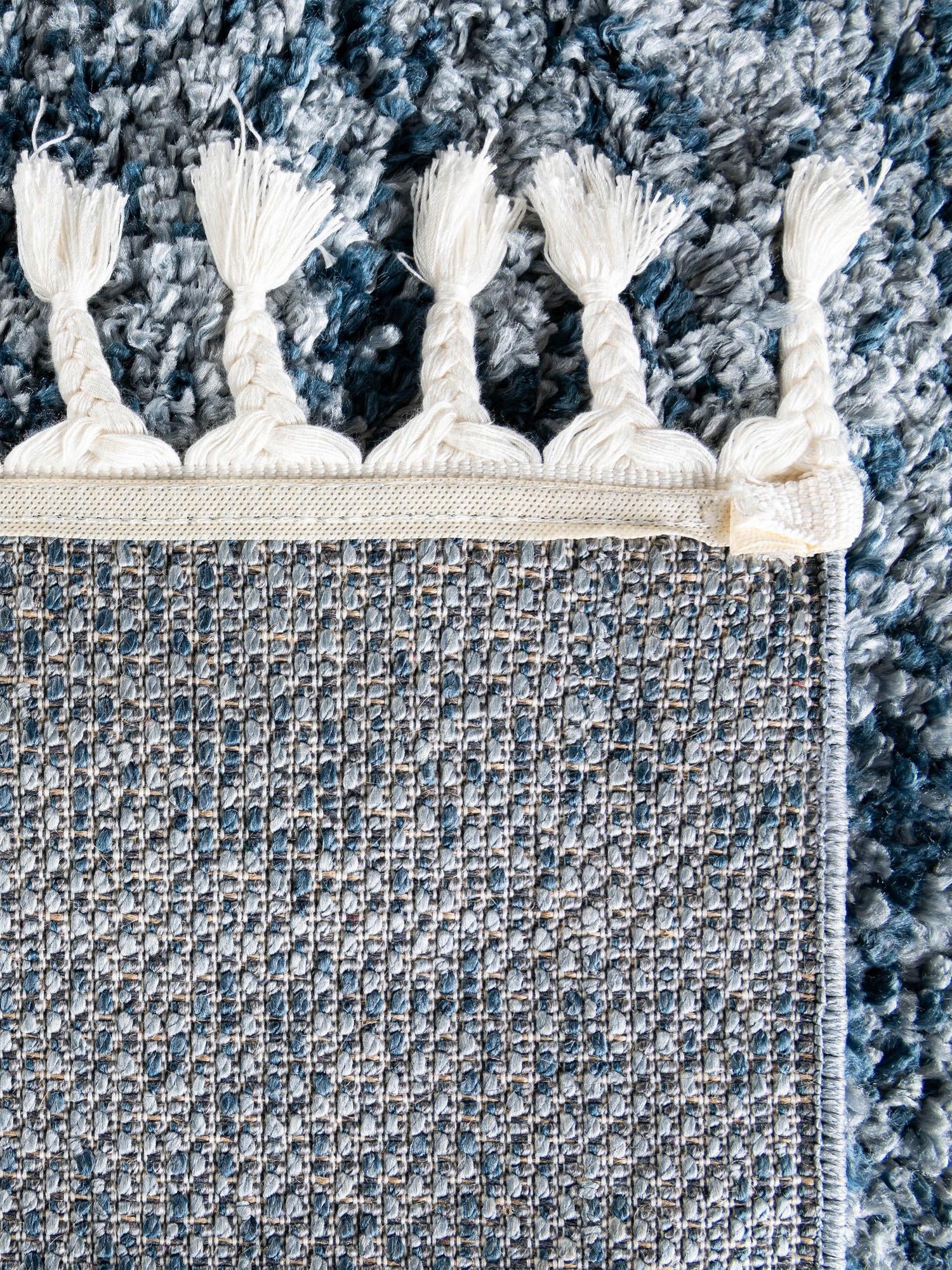 Blue 2' 2 x 3' 1 Hygge Shag Rectangle Area Rug Thick Soft Touch Fluffy & Plush Shaggy Pile 100% Polypropylene With Jute Backing Modern Carpet for Sale at Rug Engine