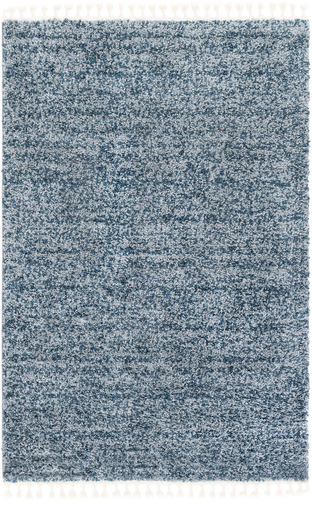 Blue 5' 1 x 8' Hygge Shag Rectangle Area Rug Thick Soft Touch Fluffy & Plush Shaggy Pile 100% Polypropylene With Jute Backing Modern Carpet for Sale at Rug Engine
