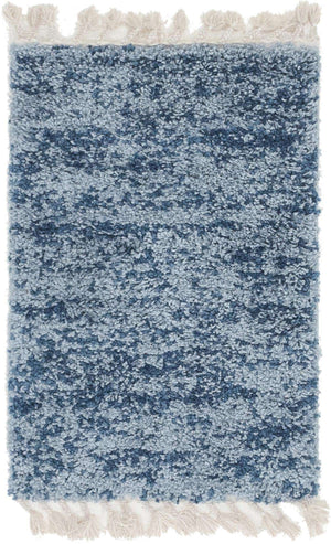 Blue 2' 2 x 3' 1 Hygge Shag Rectangle Area Rug Thick Soft Touch Fluffy & Plush Shaggy Pile 100% Polypropylene With Jute Backing Modern Carpet for Sale at Rug Engine