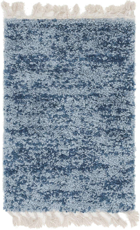 Blue 2' 2 x 3' 1 Hygge Shag Rectangle Area Rug Thick Soft Touch Fluffy & Plush Shaggy Pile 100% Polypropylene With Jute Backing Modern Carpet for Sale at Rug Engine