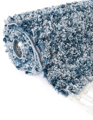 Blue 8' x 8' Hygge Shag Square Area Rug Thick Soft Touch Fluffy & Plush Shaggy Pile 100% Polypropylene With Jute Backing Modern Carpet for Sale at Rug Engine