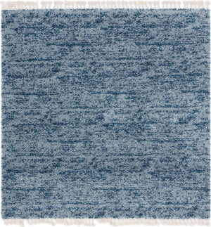 Blue 8' x 8' Hygge Shag Square Area Rug Thick Soft Touch Fluffy & Plush Shaggy Pile 100% Polypropylene With Jute Backing Modern Carpet for Sale at Rug Engine