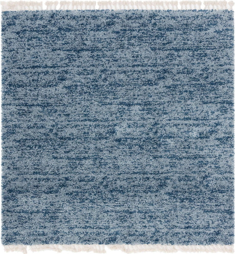 Blue 8' x 8' Hygge Shag Square Area Rug Thick Soft Touch Fluffy & Plush Shaggy Pile 100% Polypropylene With Jute Backing Modern Carpet for Sale at Rug Engine