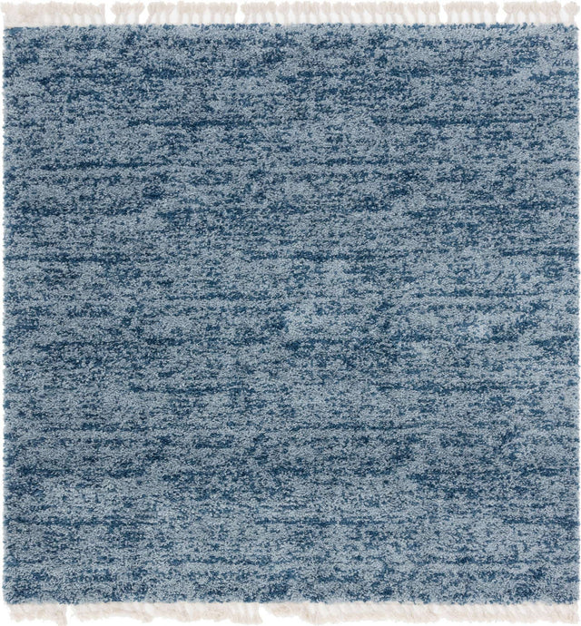 Blue 8' x 8' Hygge Shag Square Area Rug Thick Soft Touch Fluffy & Plush Shaggy Pile 100% Polypropylene With Jute Backing Modern Carpet for Sale at Rug Engine