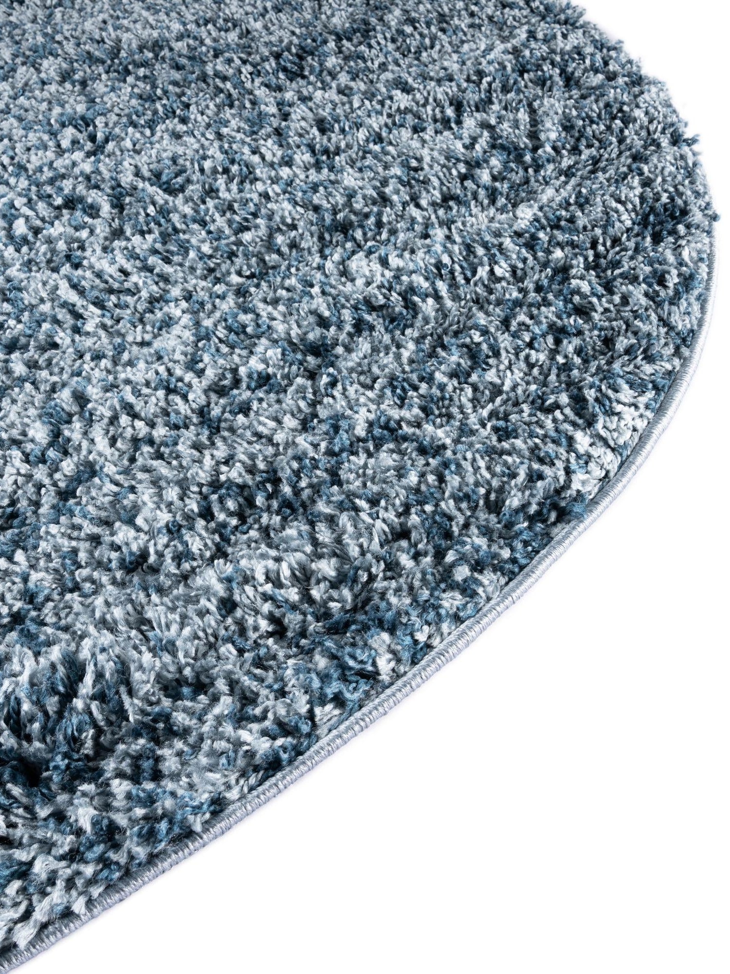 Blue 5' 1 x 5' 1 Hygge Shag Round Area Rug Thick Soft Touch Fluffy & Plush Shaggy Pile 100% Polypropylene With Jute Backing Modern Carpet for Sale at Rug Engine
