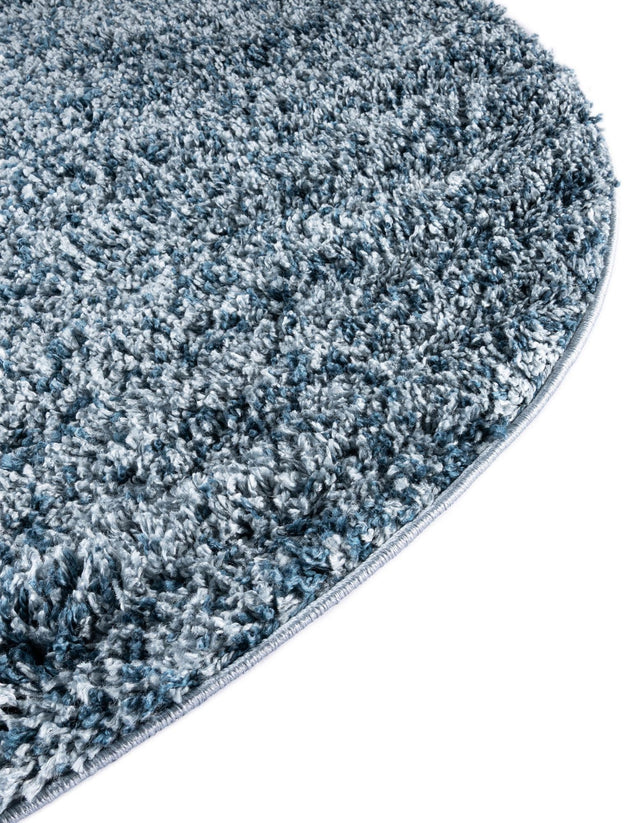 Blue 5' 1 x 5' 1 Hygge Shag Round Area Rug Thick Soft Touch Fluffy & Plush Shaggy Pile 100% Polypropylene With Jute Backing Modern Carpet for Sale at Rug Engine