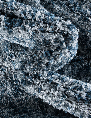 Blue 5' 1 x 5' 1 Hygge Shag Round Area Rug Thick Soft Touch Fluffy & Plush Shaggy Pile 100% Polypropylene With Jute Backing Modern Carpet for Sale at Rug Engine