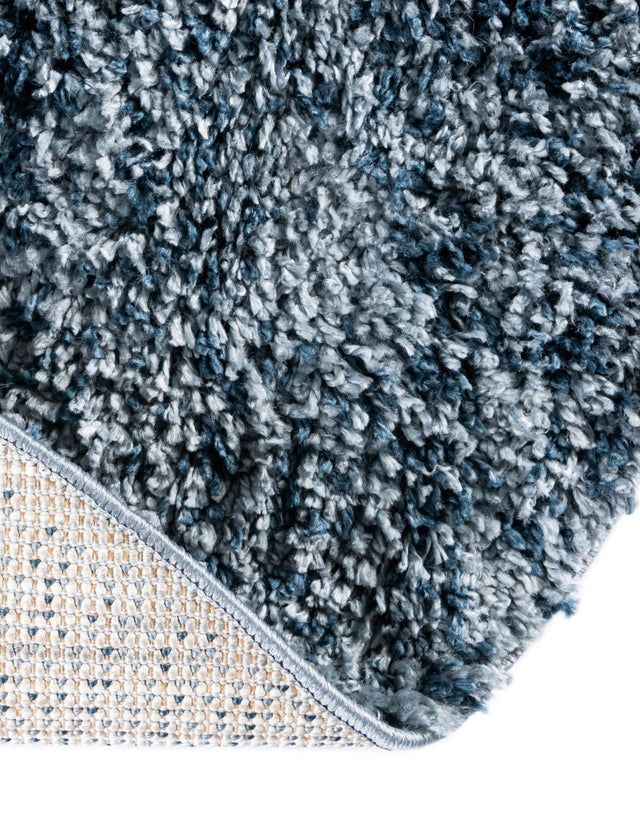 Blue 5' 1 x 5' 1 Hygge Shag Round Area Rug Thick Soft Touch Fluffy & Plush Shaggy Pile 100% Polypropylene With Jute Backing Modern Carpet for Sale at Rug Engine