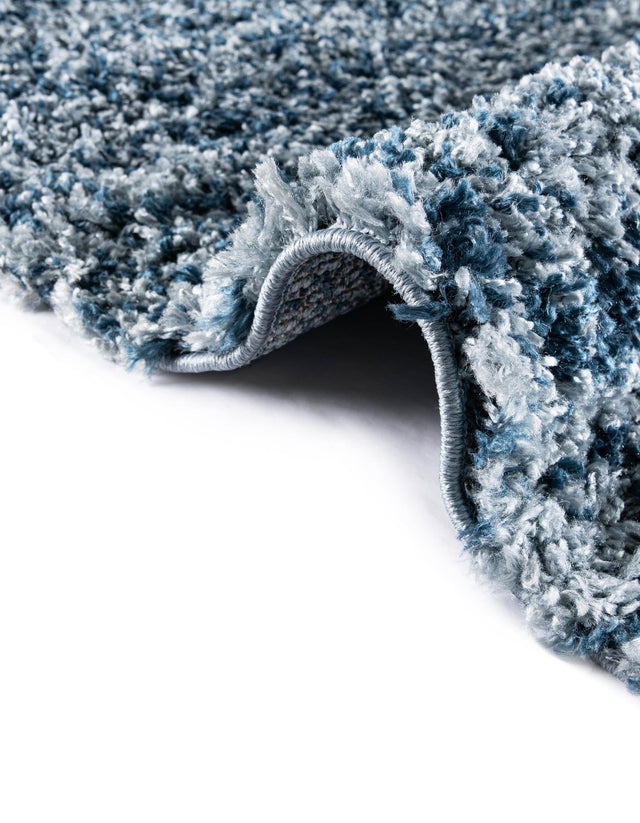 Blue 5' 1 x 5' 1 Hygge Shag Round Area Rug Thick Soft Touch Fluffy & Plush Shaggy Pile 100% Polypropylene With Jute Backing Modern Carpet for Sale at Rug Engine