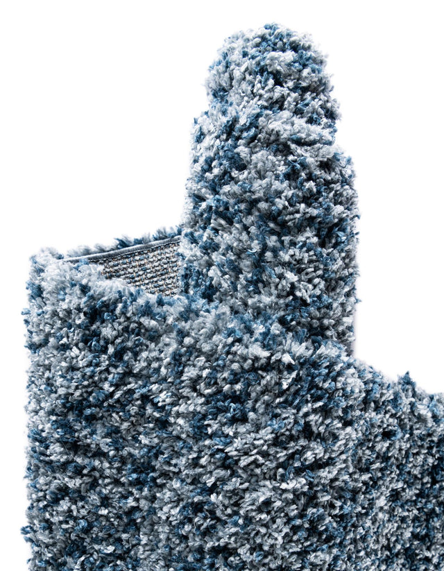 Blue 5' 1 x 5' 1 Hygge Shag Round Area Rug Thick Soft Touch Fluffy & Plush Shaggy Pile 100% Polypropylene With Jute Backing Modern Carpet for Sale at Rug Engine