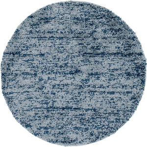 Blue 5' 1 x 5' 1 Hygge Shag Round Area Rug Thick Soft Touch Fluffy & Plush Shaggy Pile 100% Polypropylene With Jute Backing Modern Carpet for Sale at Rug Engine