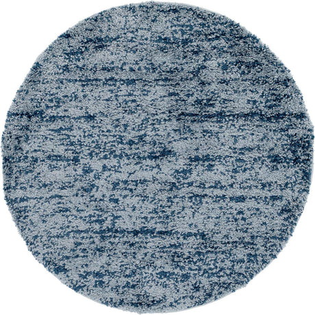 Blue 5' 1 x 5' 1 Hygge Shag Round Area Rug Thick Soft Touch Fluffy & Plush Shaggy Pile 100% Polypropylene With Jute Backing Modern Carpet for Sale at Rug Engine