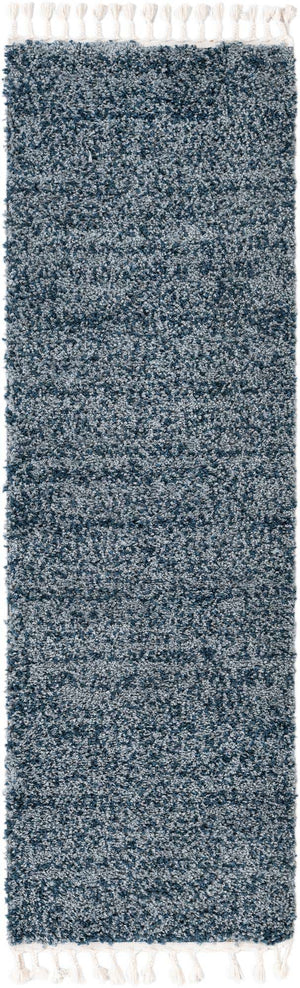 Blue 2' 7 x 8' 2 Hygge Shag Runner Area Rug Thick Soft Touch Fluffy & Plush Shaggy Pile 100% Polypropylene With Jute Backing Modern Carpet for Sale at Rug Engine