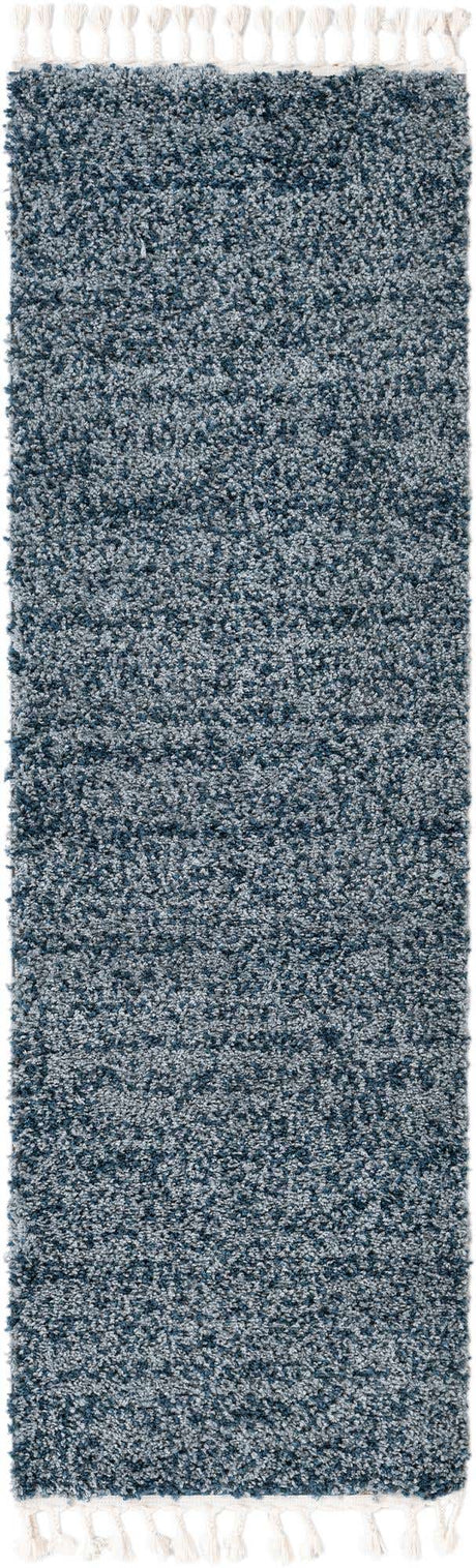 Blue 2' 7 x 8' 2 Hygge Shag Runner Area Rug Thick Soft Touch Fluffy & Plush Shaggy Pile 100% Polypropylene With Jute Backing Modern Carpet for Sale at Rug Engine