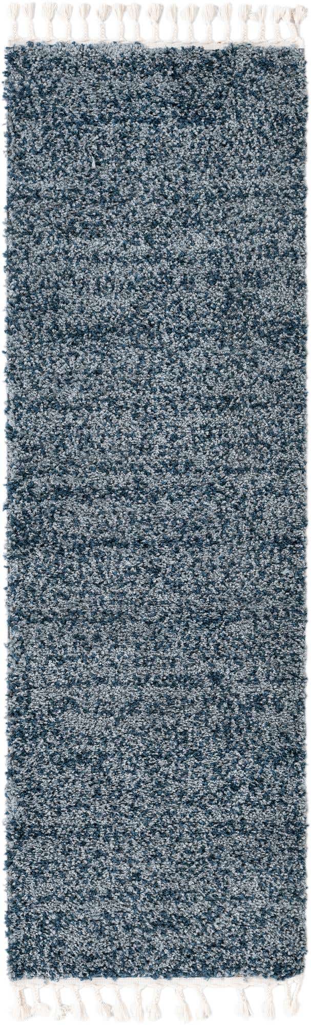 Blue 2' 7 x 8' 2 Hygge Shag Runner Area Rug Thick Soft Touch Fluffy & Plush Shaggy Pile 100% Polypropylene With Jute Backing Modern Carpet for Sale at Rug Engine