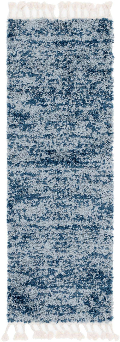 Blue 2' 2 x 6' 1 Hygge Shag Runner Area Rug Thick Soft Touch Fluffy & Plush Shaggy Pile 100% Polypropylene With Jute Backing Modern Carpet for Sale at Rug Engine