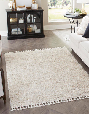 Ivory 3' 3 x 5' 3 Hygge Shag Rectangle Area Rug Thick Soft Touch Fluffy & Plush Shaggy Pile 100% Polypropylene With Jute Backing Modern Carpet for Sale at Rug Engine