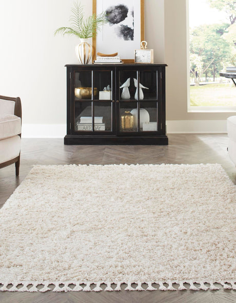 Ivory 10' x 14' 1 Hygge Shag Rectangle Area Rug Thick Soft Touch Fluffy & Plush Shaggy Pile 100% Polypropylene With Jute Backing Modern Carpet for Sale at Rug Engine