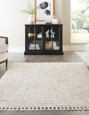 Ivory 3' 3 x 5' 3 Hygge Shag Rectangle Area Rug Thick Soft Touch Fluffy & Plush Shaggy Pile 100% Polypropylene With Jute Backing Modern Carpet for Sale at Rug Engine