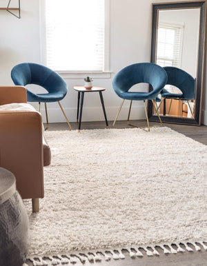 Ivory 3' 3 x 5' 3 Hygge Shag Rectangle Area Rug Thick Soft Touch Fluffy & Plush Shaggy Pile 100% Polypropylene With Jute Backing Modern Carpet for Sale at Rug Engine