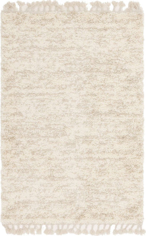 Ivory 4' 1 x 6' 1 Hygge Shag Rectangle Area Rug Thick Soft Touch Fluffy & Plush Shaggy Pile 100% Polypropylene With Jute Backing Modern Carpet for Sale at Rug Engine