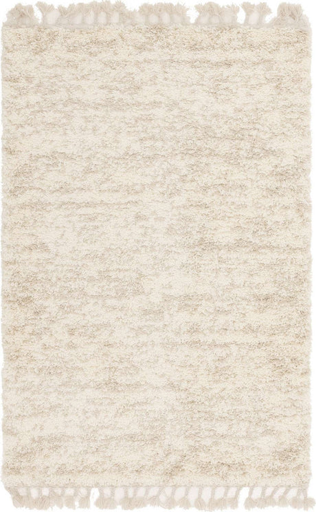 Ivory 4' 1 x 6' 1 Hygge Shag Rectangle Area Rug Thick Soft Touch Fluffy & Plush Shaggy Pile 100% Polypropylene With Jute Backing Modern Carpet for Sale at Rug Engine