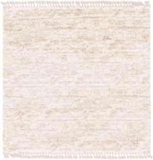 Ivory 8' x 8' Hygge Shag Square Area Rug Thick Soft Touch Fluffy & Plush Shaggy Pile 100% Polypropylene With Jute Backing Modern Carpet for Sale at Rug Engine