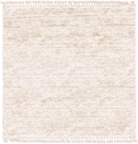 Ivory 8' x 8' Hygge Shag Square Area Rug Thick Soft Touch Fluffy & Plush Shaggy Pile 100% Polypropylene With Jute Backing Modern Carpet for Sale at Rug Engine