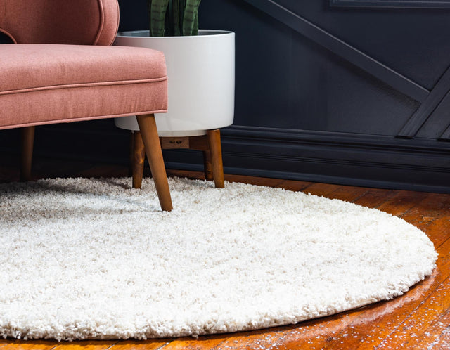 Ivory 10' x 10' Hygge Shag Round Area Rug Thick Soft Touch Fluffy & Plush Shaggy Pile 100% Polypropylene With Jute Backing Modern Carpet for Sale at Rug Engine