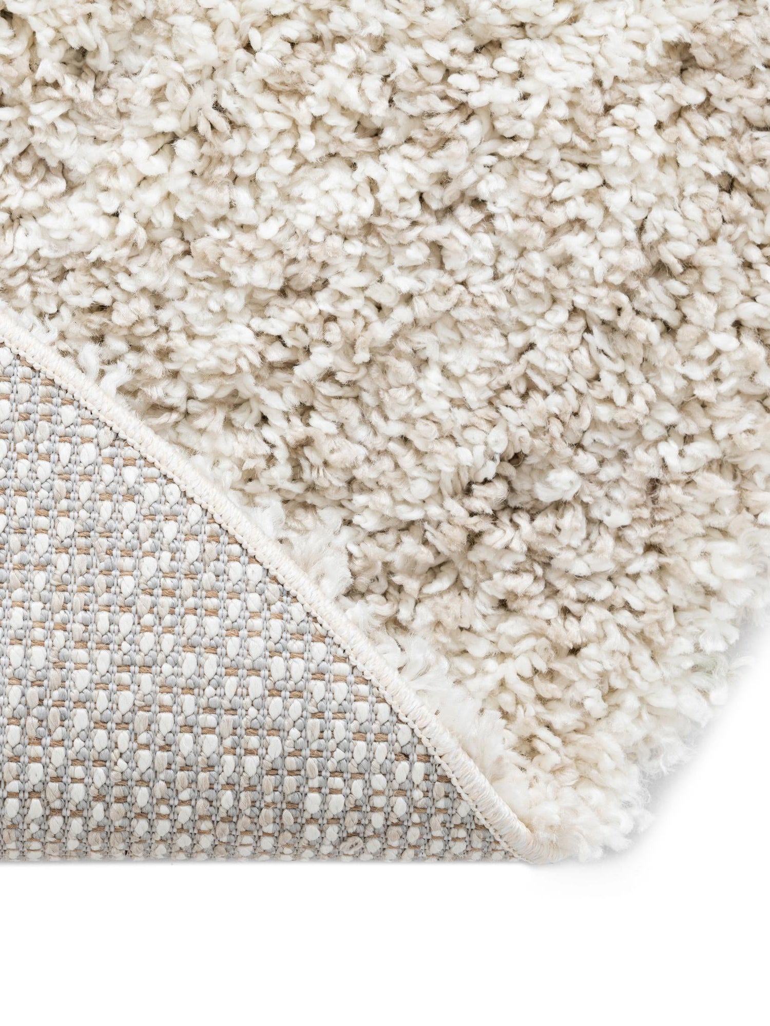Ivory 5' x 5' Hygge Shag Round Area Rug Thick Soft Touch Fluffy & Plush Shaggy Pile 100% Polypropylene With Jute Backing Modern Carpet for Sale at Rug Engine