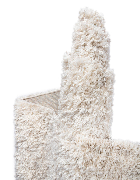 Ivory 10' x 10' Hygge Shag Round Area Rug Thick Soft Touch Fluffy & Plush Shaggy Pile 100% Polypropylene With Jute Backing Modern Carpet for Sale at Rug Engine
