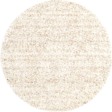 Ivory 5' x 5' Hygge Shag Round Area Rug Thick Soft Touch Fluffy & Plush Shaggy Pile 100% Polypropylene With Jute Backing Modern Carpet for Sale at Rug Engine