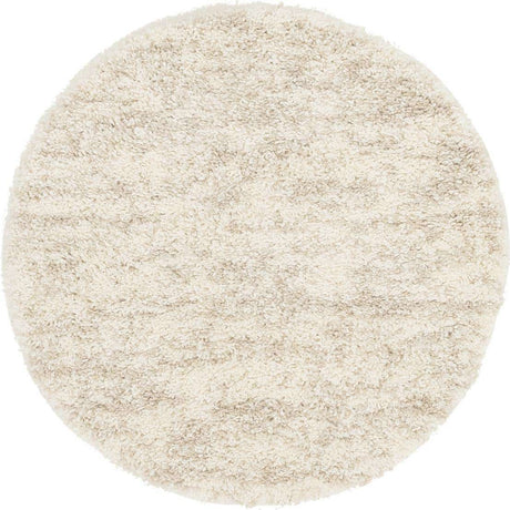Ivory 3' 3 x 3' 3 Hygge Shag Round Area Rug Thick Soft Touch Fluffy & Plush Shaggy Pile 100% Polypropylene With Jute Backing Modern Carpet for Sale at Rug Engine