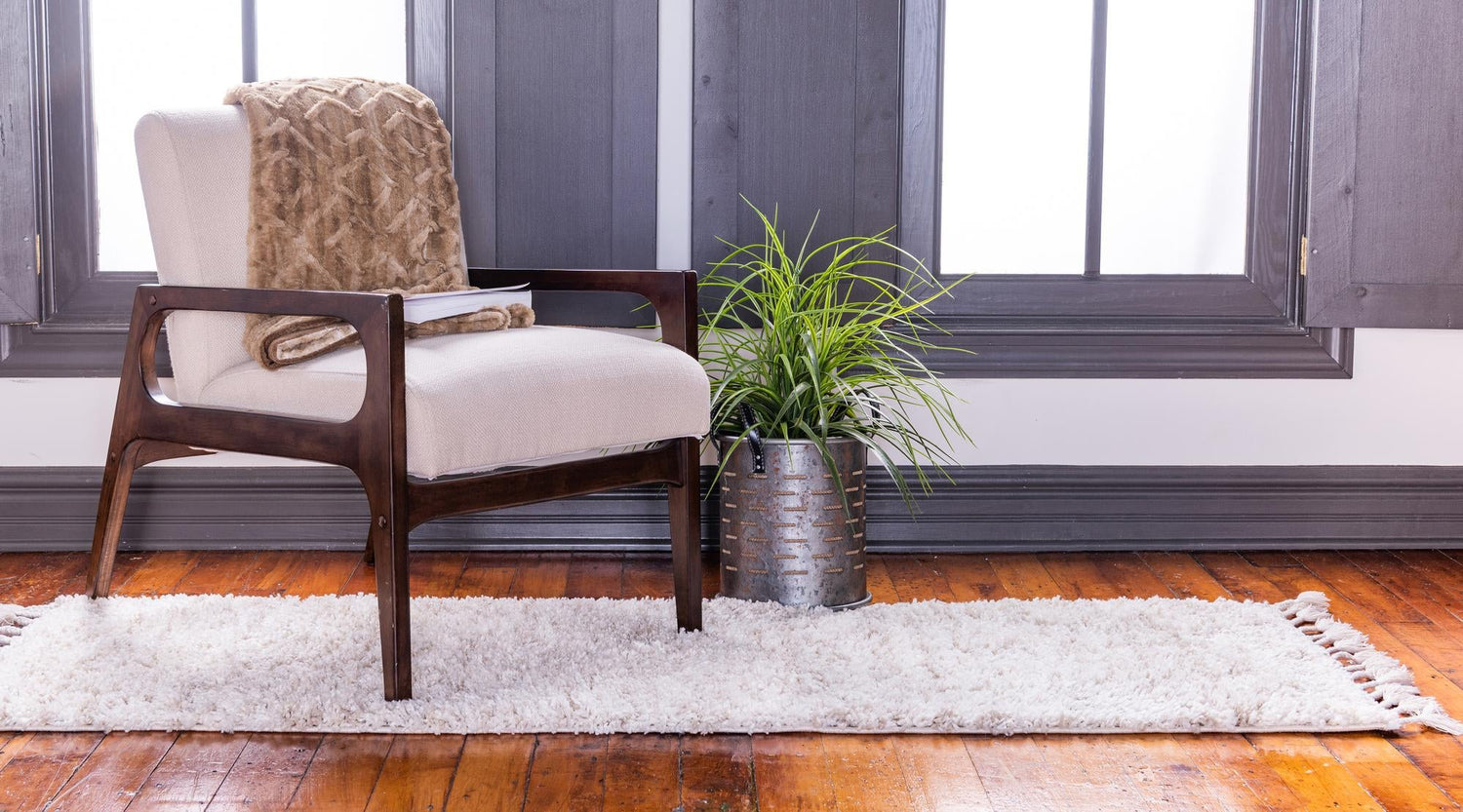 Ivory 2' 2 x 6' 1 Hygge Shag Runner Area Rug Thick Soft Touch Fluffy & Plush Shaggy Pile 100% Polypropylene With Jute Backing Modern Carpet for Sale at Rug Engine