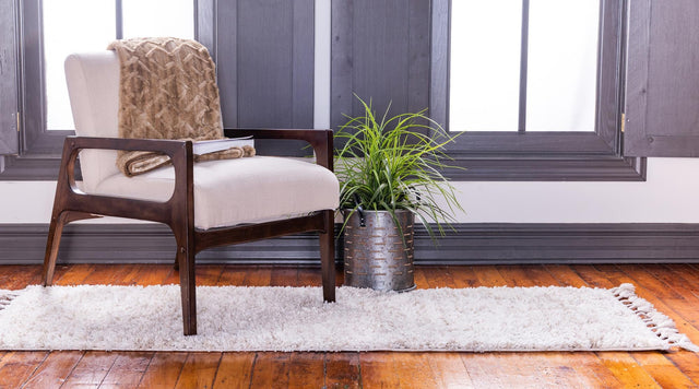 Ivory 2' 7 x 8' 2 Hygge Shag Runner Area Rug Thick Soft Touch Fluffy & Plush Shaggy Pile 100% Polypropylene With Jute Backing Modern Carpet for Sale at Rug Engine