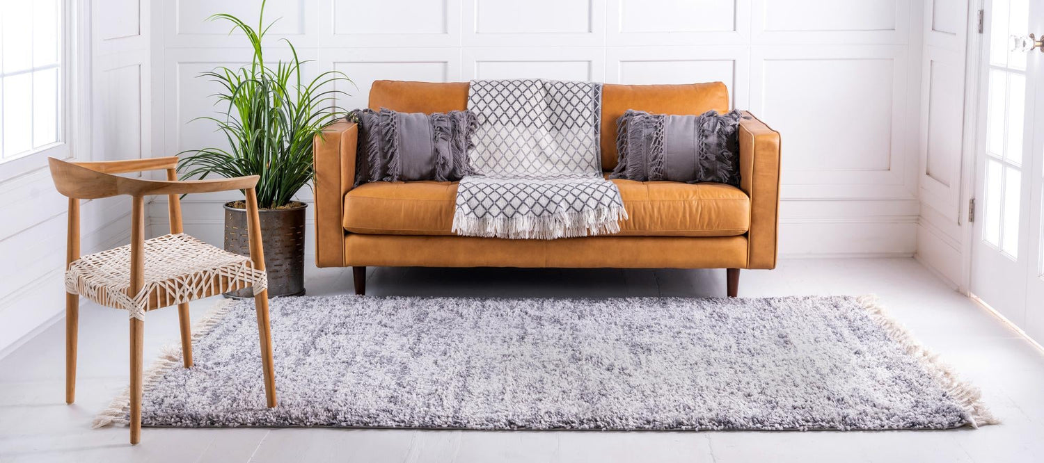 Gray 8' x 10' Hygge Shag Rectangle Area Rug Thick Soft Touch Fluffy & Plush Shaggy Pile 100% Polypropylene With Jute Backing Modern Carpet for Sale at Rug Engine