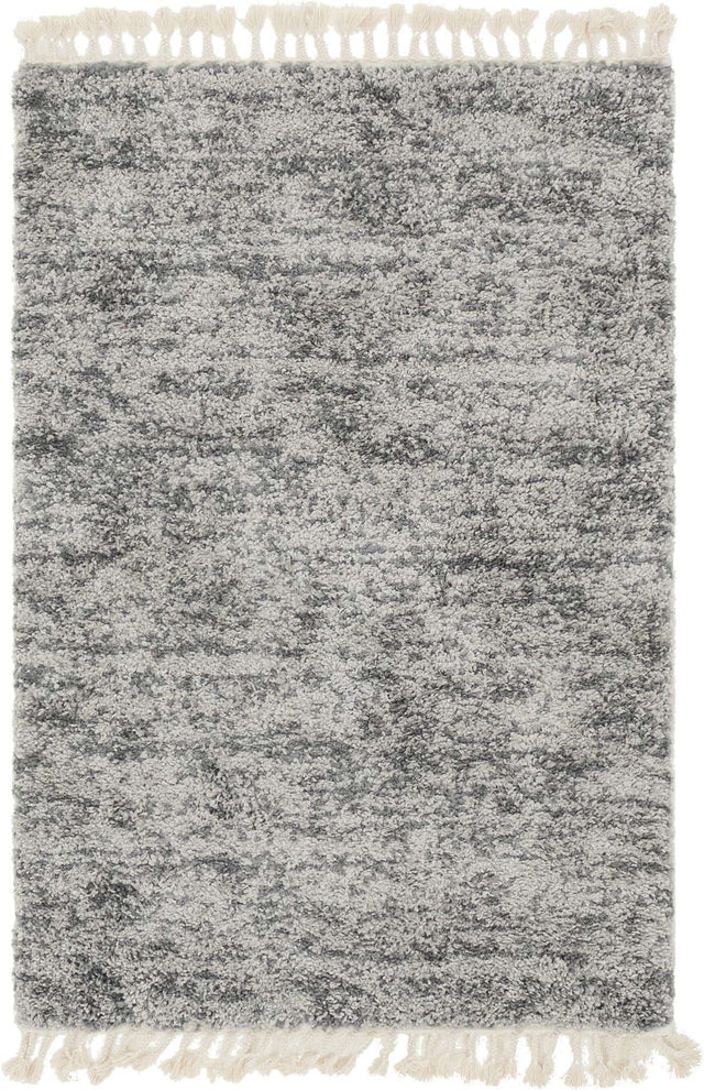Gray 4' 1 x 6' 1 Hygge Shag Rectangle Area Rug Thick Soft Touch Fluffy & Plush Shaggy Pile 100% Polypropylene With Jute Backing Modern Carpet for Sale at Rug Engine