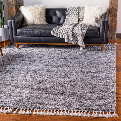 Gray 8' x 8' Hygge Shag Square Area Rug Thick Soft Touch Fluffy & Plush Shaggy Pile 100% Polypropylene With Jute Backing Modern Carpet for Sale at Rug Engine