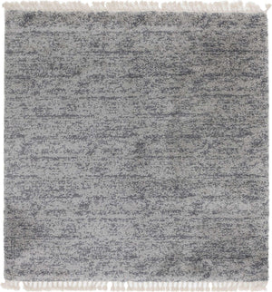 Gray 8' x 8' Hygge Shag Square Area Rug Thick Soft Touch Fluffy & Plush Shaggy Pile 100% Polypropylene With Jute Backing Modern Carpet for Sale at Rug Engine