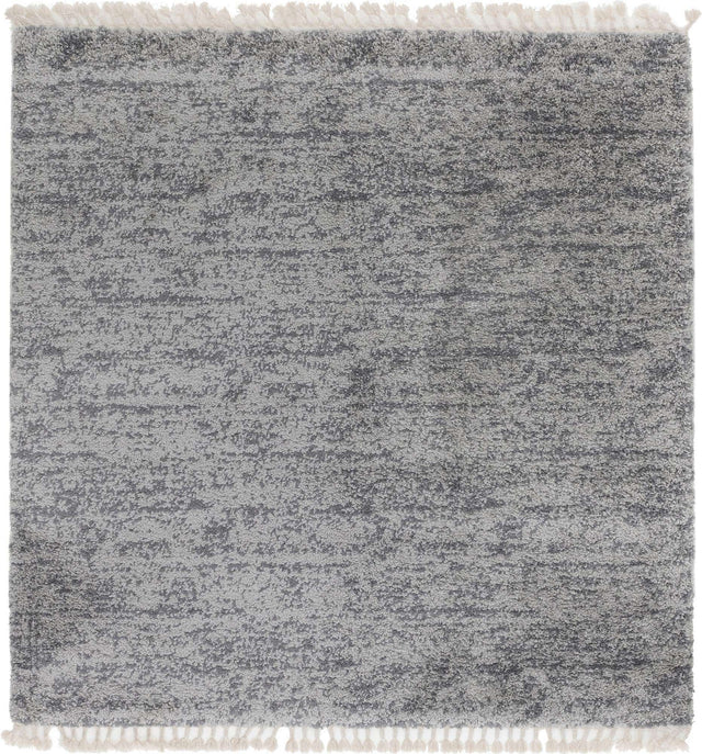 Gray 8' x 8' Hygge Shag Square Area Rug Thick Soft Touch Fluffy & Plush Shaggy Pile 100% Polypropylene With Jute Backing Modern Carpet for Sale at Rug Engine
