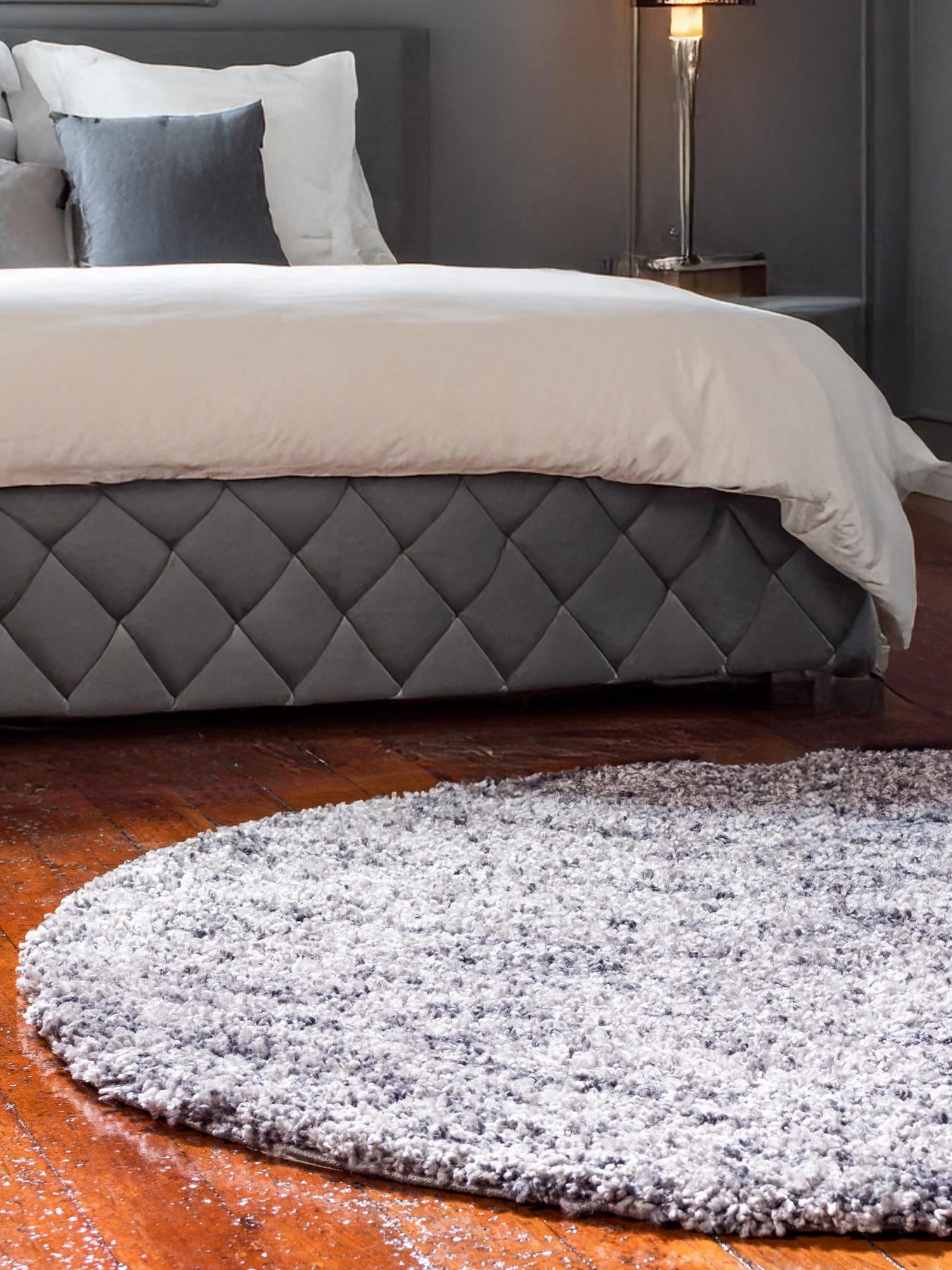 Gray 3' 3 x 3' 3 Hygge Shag Round Area Rug Thick Soft Touch Fluffy & Plush Shaggy Pile 100% Polypropylene With Jute Backing Modern Carpet for Sale at Rug Engine